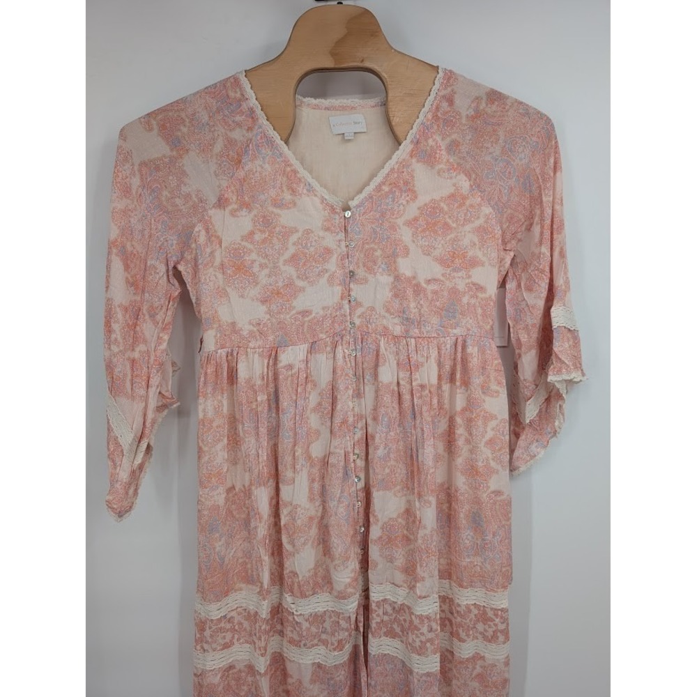A Collective‎ Story NWT Women's Floral Long Sleeve Midi Dress Pink sz L